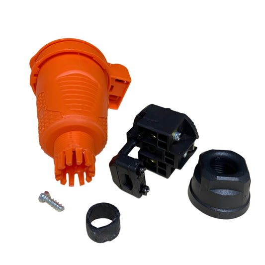 Orangefarbene hermetische Gummisteckdose IP54 mit Klappe 16A 250V Französischer Typ (Pin) RDP-O-E Bylion
