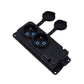 Double rubber socket black hermetically mounted 250V, 16A, IP44, French type E 2P+Z, 2KMP-E, Bylion