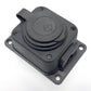 Socket, French Type E (Pin), black "Rubber" for surface 250V, 16A, IP44, 2P+Z, 1KMP-E, Bylion