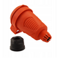 Orange-colored hermetic rubber socket IP54 with cover 16A 250V French type (pin) RDP-O-E Bylion