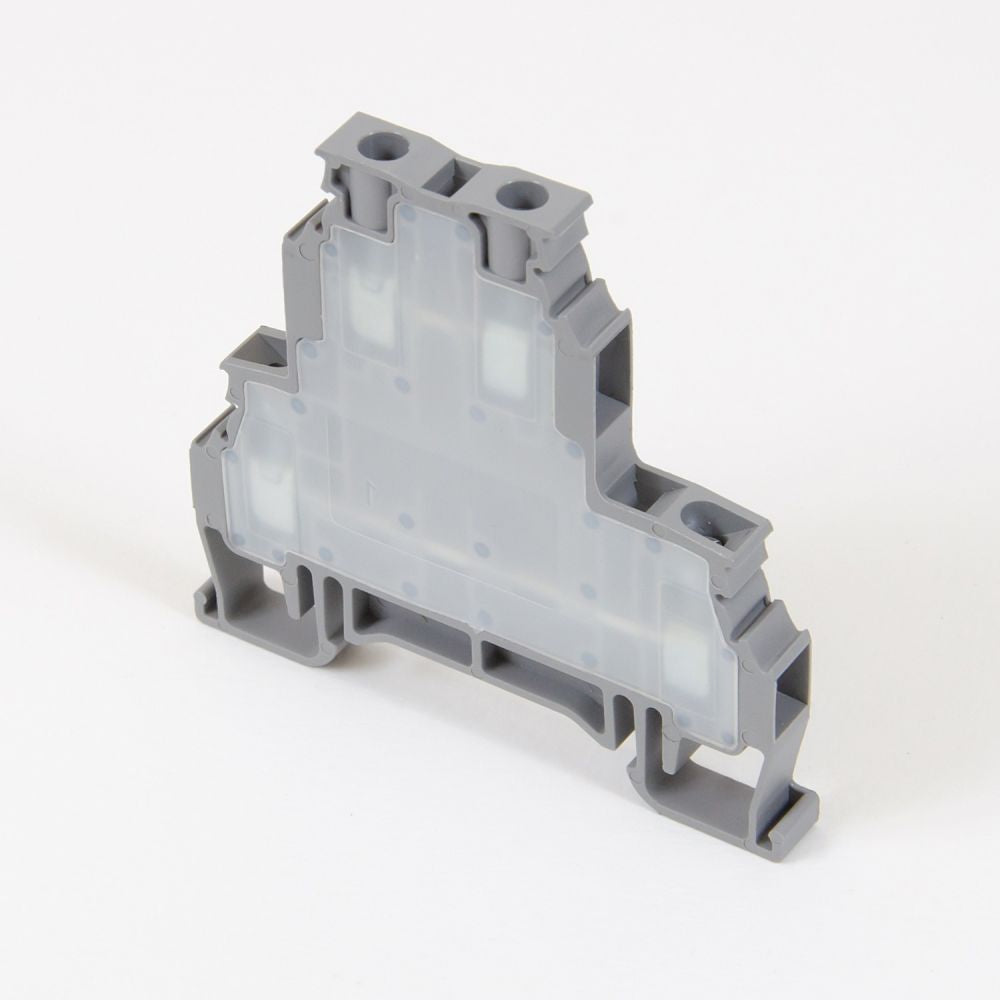 ONKA 4mm2, 2-stage screw terminal block DIN rail clamp 4-pole gray, 1010368