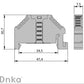 ONKA Stecker, Endhalter, Universalhalter (für Feder- und Schraubklemme) , 1060002
