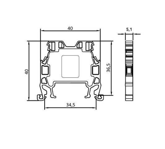 ONKA 1.5mm2 Schraubklemmleiste DIN-Schienen-Klemme 2-adrig blau, 1010005