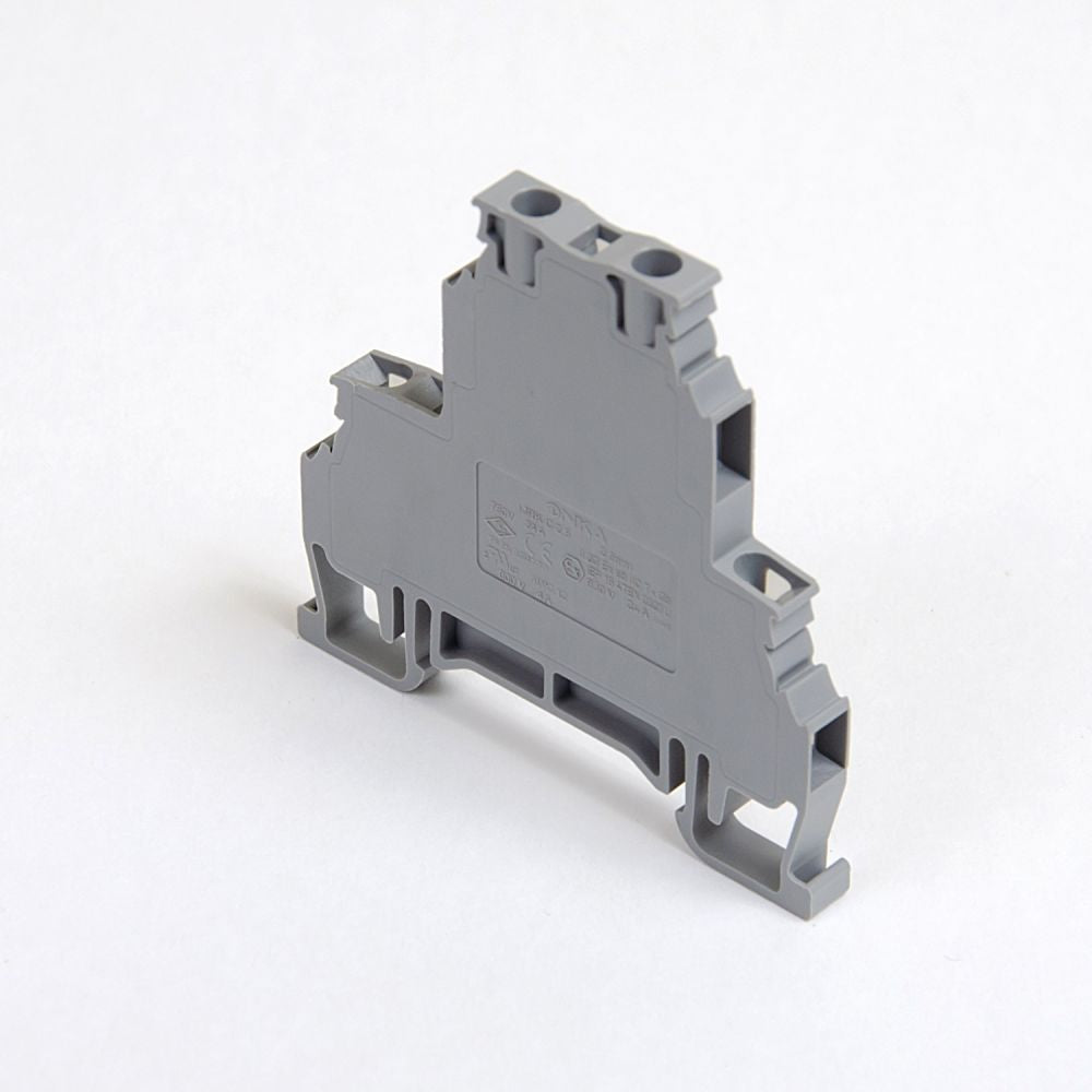 ONKA 2.5mm2, 2-stage screw terminal block DIN rail terminal block 4-pole gray, 1010332