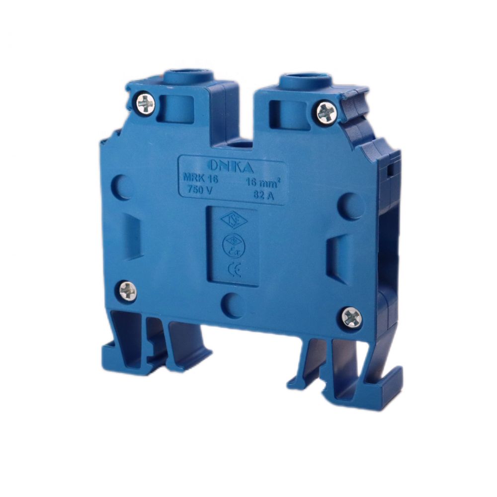 ONKA 16mm2 screw terminal block DIN rail clamp 2-pole blue, 1010055