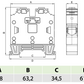 ONKA 35mm2 screw terminal block DIN rail clamp 2-pole blue, 1010085
