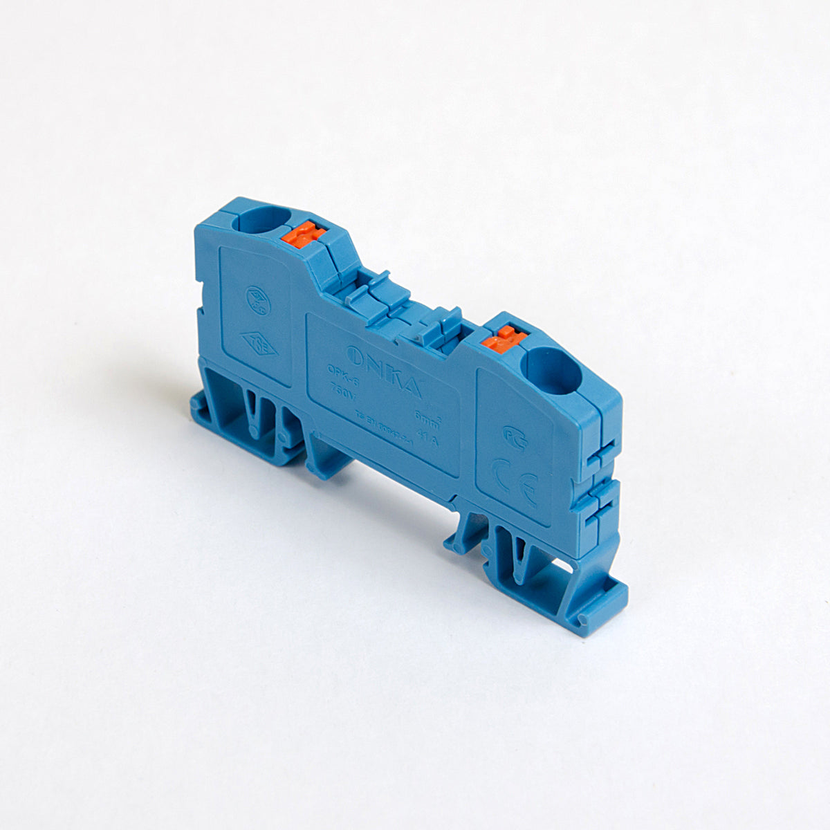 ONKA 6mm2 Federleistenklemmenblock DIN-Schienen-Klemme 2-adrig blau, 1020037