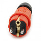 Orange rubber plug IP54, for cables, double grounding, 2P+Z, REF-O, 16 Amperes 250 Volts, manufacturer Bylion