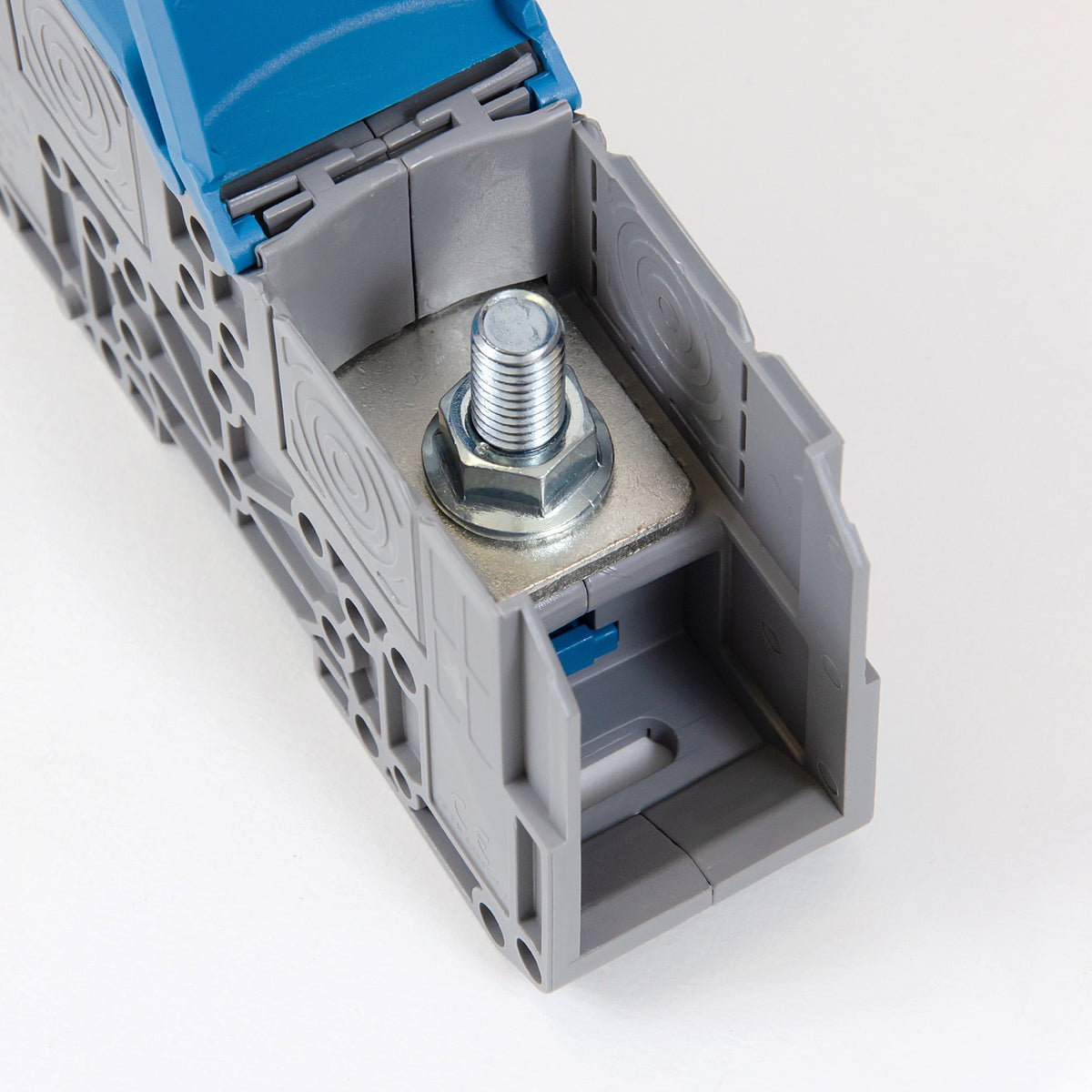 ONKA 120mm2 M10 screw terminal connector with protective cover, blue, 1030076