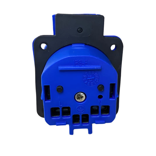Hermetische Steckdose 2P+Z, 230/220v, mit Erdung, IP44, mit Klappe, blau, 250V Französisch