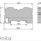 ONKA 10mm2 PE-Federleistenklemmenblock DIN-Schienen-Klemme 2-adrig grau, 1020300
