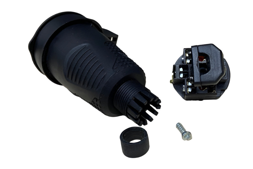 Hermetische schwarze Gummisteckdose IP54 mit Klappe 2P+Z 16A 250V SCHUKO RDP-F Bylion