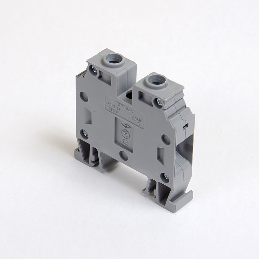 ONKA 16mm2 screw terminal block DIN rail clamp 2-pole gray, 1010052