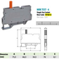 ONKA 6mm2 screw terminal block with test terminal on DIN rail 2-pole gray, 1010213