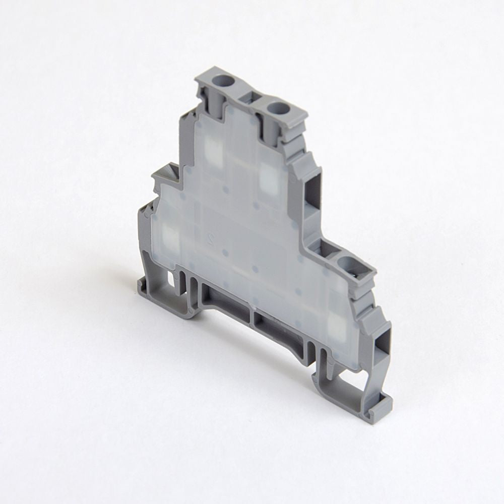 ONKA 2.5mm2, 2-stage screw terminal block DIN rail terminal block 4-pole gray, 1010332