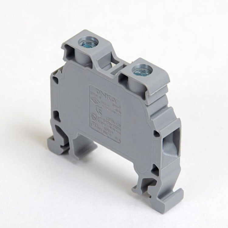 ONKA 6mm2 screw terminal block DIN rail clamp 2-pole gray, 1010032