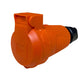 Orange-colored hermetic rubber socket IP54 with cover 16A 250V French type (pin) RDP-O-E Bylion