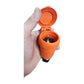 Orange-colored hermetic rubber socket IP54 with cover 16A 250V French type (pin) RDP-O-E Bylion