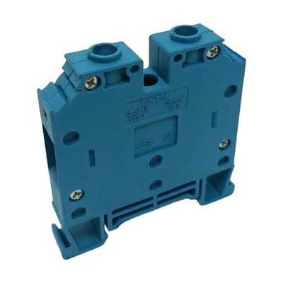 ONKA 35mm2 screw terminal block DIN rail clamp 2-pole blue, 1010085
