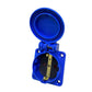 Hermetische Steckdose 2P+Z, 230/220v, mit Erdung, IP44, mit Klappe, blau, 250V Schuko