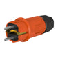 Orange rubber plug IP54, for cables, double grounding, 2P+Z, REF-O, 16 Amperes 250 Volts, manufacturer Bylion