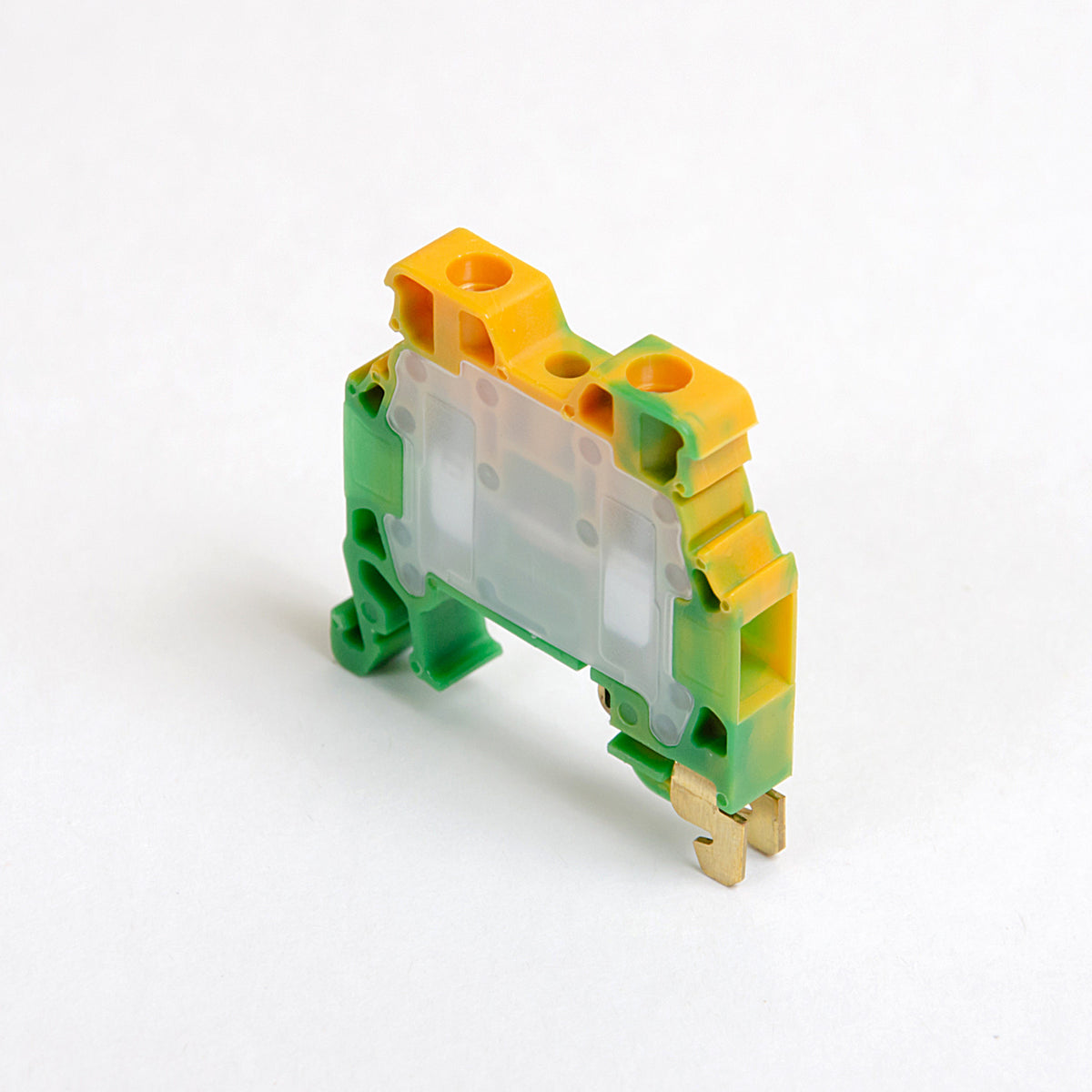 ONKA 4mm2 PE screw connector terminal block DIN rail clamp 2-pole gray, 1010220
